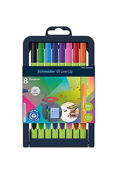 SCHNEIDER Line-up Fineliner (Triangle Thin Tip Pen, Line Thickness 0.4 Mm, Biobase Plastic Body