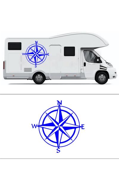 Melek Pazarı بوصلة سيارات مقاس 40 × 40 سم للطرق الوعرة، ملصق سيارة للسفر