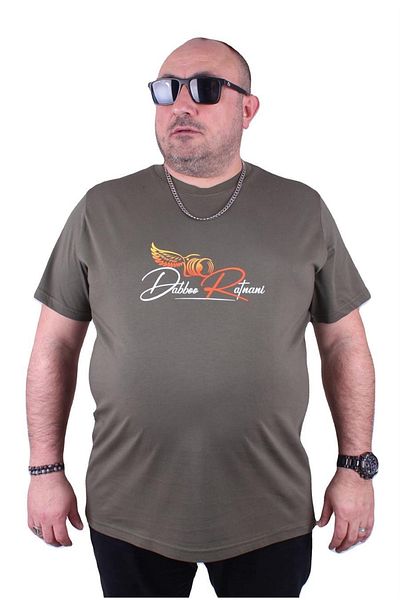 MocGrande Μπλουζάκι με λαιμόκοψη σε μεγάλο μέγεθος Wings 23112 Khaki