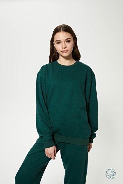 Eoselio Recycled Premium Quality Relaxed Sweatshirt Ear-04 Rain Forest