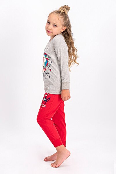 U.S. Polo Assn. U.S. Polo Assn Lisanslı Bejmelanj Kız Çocuk Pijama Takımı