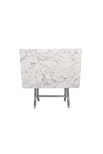 aldagelsin Beyaz Mermer Desenli Katlanabilir Masa 60*90