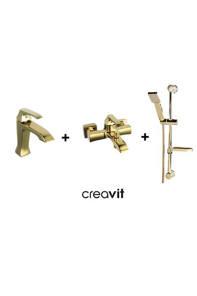 Creavit AVANGART 3-PIECE BATTERY ARMATURE BATTERY SET GOLD CREAVIT AG250000G + AG1500G + SH411G