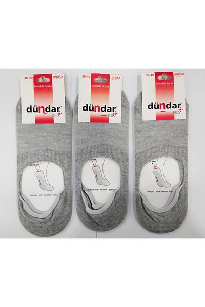 Dündar Plus Unisex Invisible Ballerina Socks 3 Pack (grey)