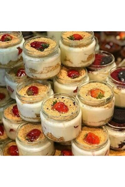 Hanedan Kapaklı Cam Kavanoz Magnolia Bardağı 5 Adet 330cc