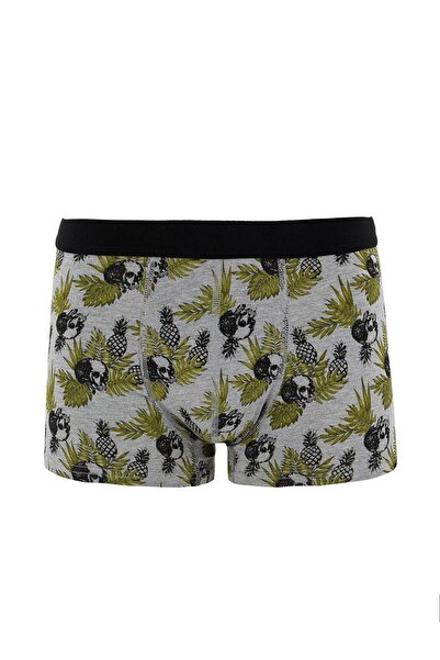 DeFacto Ανδρικό μπόξερ 3 τεμαχίων από πράσινο ελαστικό ύφασμα Standard Mold