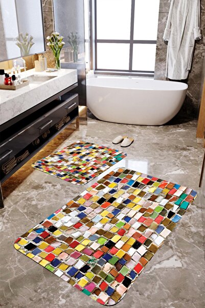 MEKTA HOME Set covorașe de baie din piatră colorată Mktbp-045 60x100/50x60