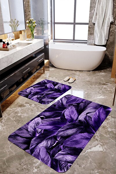 MEKTA HOME Σετ πατάκι μπάνιου 2 τεμαχίων Purple Rose Petals Mktbp-092 60x100/...