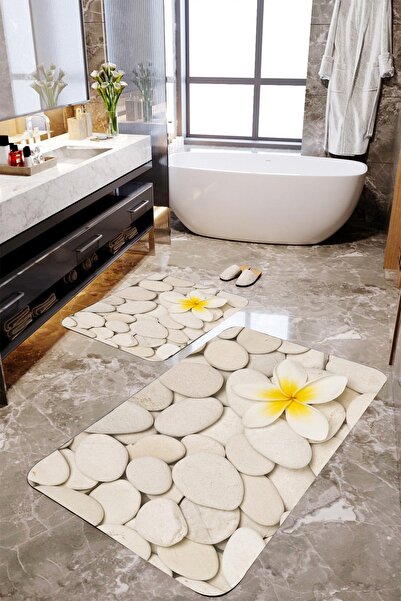 MEKTA HOME Set covorașe de baie din 2 piese cu model de piatră Mktbp-050 60x1...