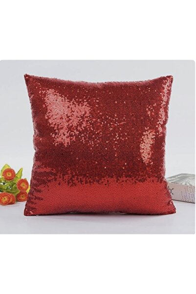MER HOME Husă de pernă cu paiete și paiete (roșu)