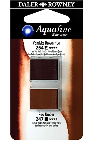 Daler Rowney 2'li Suluboya Tableti, Vandyke Brown Hue / Raw Umber