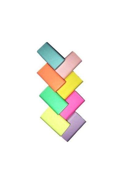 Gıpta Fresco (5 Pieces Pack) A4 96 Sheets 5 Plaids Plastic Cover Notebook + Eraser Pastel Eraser 8 Pieces