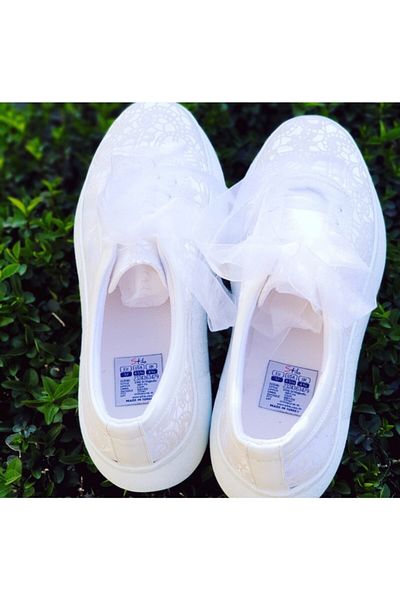 Ayakkabı Tutkusu Stilo ® 5cm Satin Motif Printed Stylish and Simple Sneakers