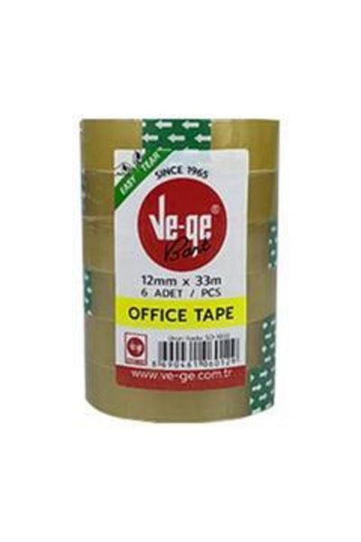 Ve-ge Ve-ge Cellophone Tape Office Tape 12x33 (Pack of 6)