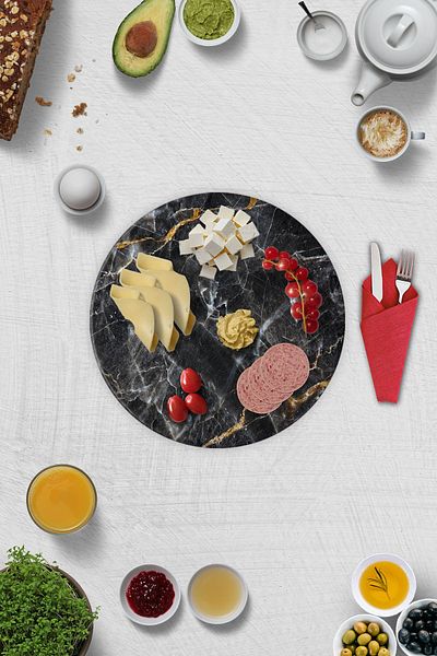 Decorita Set of 2 Glass Plate Breakfast Plate Diameter 32 cm