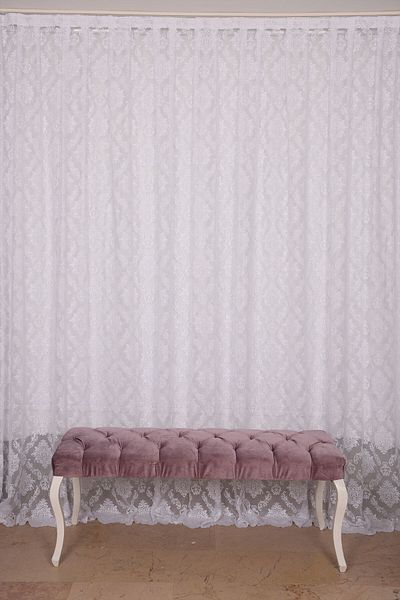 AKÇA TEKSTİL Damaks White Color Single Wing Ready-made Planted Pleated Background Curtain 300*260 Cm