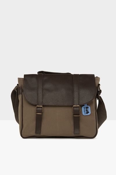Bagmori Nubuck Bag with Mink Cover and Double Belt Strap M000005670