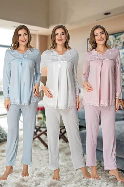 Lohussa Екрю Дантель Детайлі Лохуса Хаміле Піжама Сеті - Еффорт