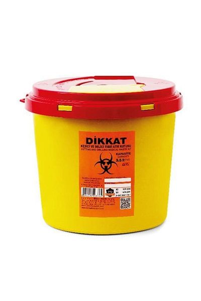 ÇELİKPENÇE 10 Pieces Infected Waste Box 3.5 Lt. + Medical Waste Bag 2 Pieces
