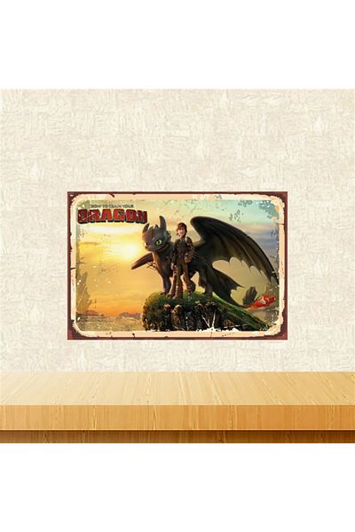 TAKIFİX Ρετρό Ξύλινο Τραπέζι 20-30 εκ. με σχέδιο Dragon Tkfx5709