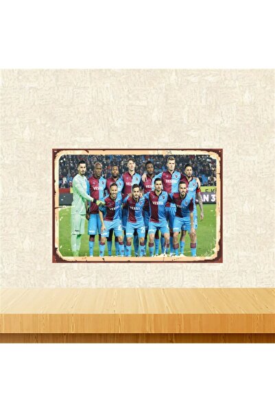 TAKIFİX Trabzonspor Futbol Takımı Tasarımlı Retro Ahşap Tablo Tkfx5890 20-30 Cm