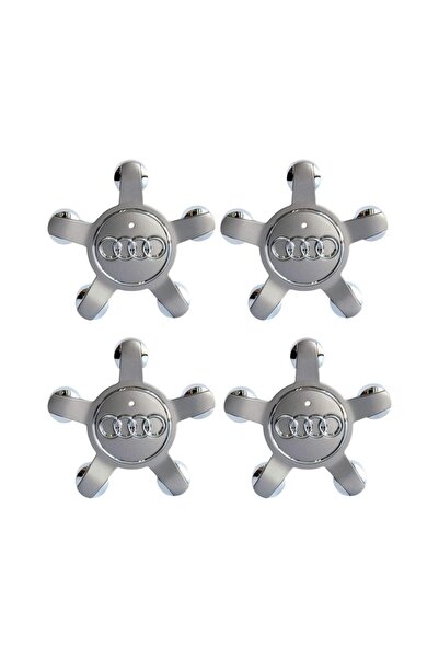 PEAKAUTO Audi Uyumlu Ahtapot Gri 5 Bijon Çelik Jant Göbek Arması