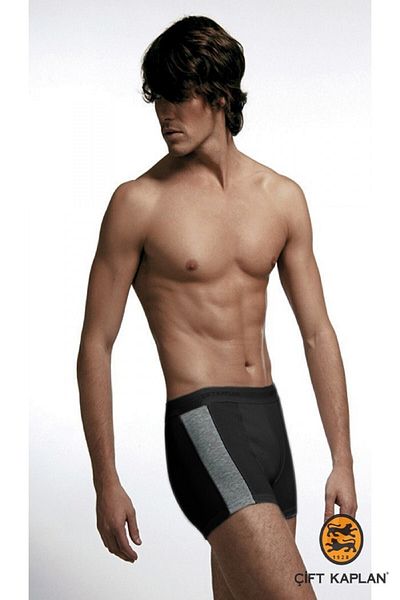 Çift Kaplan Black Piping Elastane Sporty Cotton Boxers 6 τεμαχίων 850