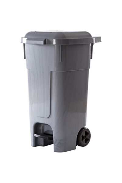 abnturk 80lt Kapasiteli Violet Büyük Çöp Kovası Gri