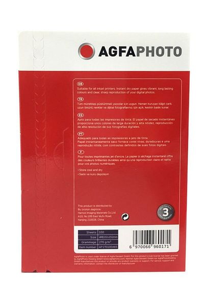 AgfaPhoto Agfa 10x15 270 gr 100 Pieces Matte Photo Paper