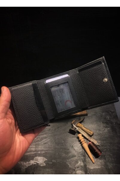 Niki Leather Legend Siyah Crazy Deri Akıllı Mekanizmalı Cüzdan