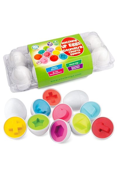 AteşTech 10-Piece Geometric Egg Matching Game - 20 Pieces