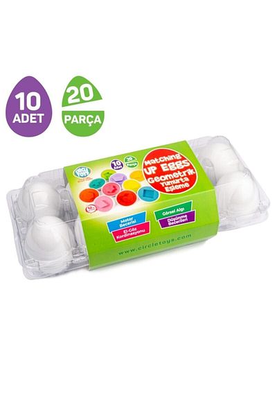 AteşTech 10-Piece Geometric Egg Matching Game - 20 Pieces