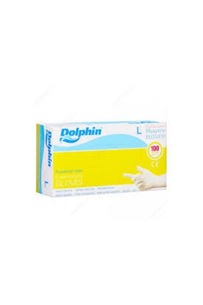 Dolphin Lgr (Large) 100 Li Pqt Powdered Latex Gloves