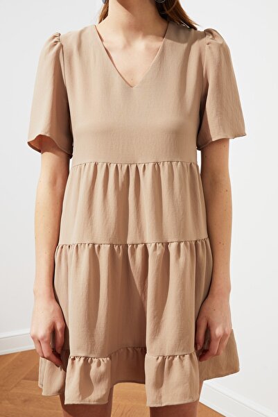 Trendyol Collection Stone Wide Cut Mini Woven Dress TWOSS20EL0400