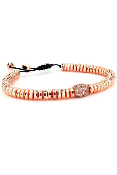 Solfera Men's Bracelet - Zircon Stone, Ros Hematite, Macrame, Natural J0048