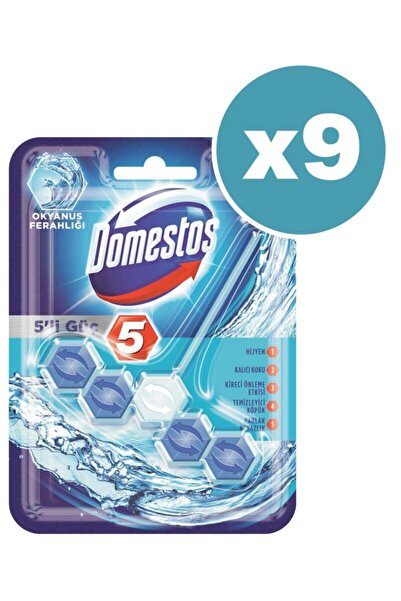 Domestos Wc Blok 5'li Güç Okyanus Ferahlığı 55 Gr X 9 Adet