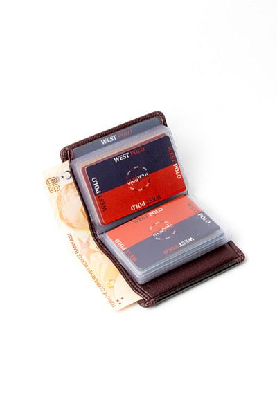 WEST POLO CÜZDAN Genuine Leather Unisex Multi-Card Holder Wallet Card Holder