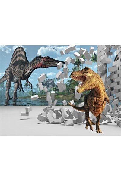 EkoDekor 3boyutluduvarkagitlari 3d Dinazor Dünyası Duvar Kağıdı Kanvas Tek Parca