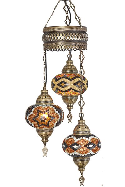 Demmex Mozaik Otantik 3'lü Sarkıt Avize