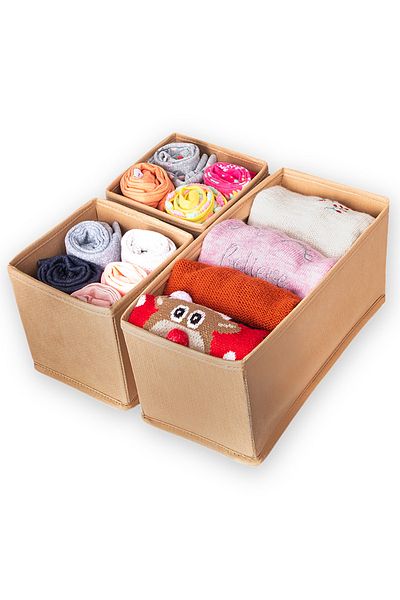 REKHOME Σετ Organizer 3 Μπεζ Συρταριέρα
