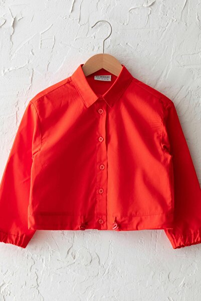 LC Waikiki قميص بناتي برتقالي داكن بتوقيت جرينتش