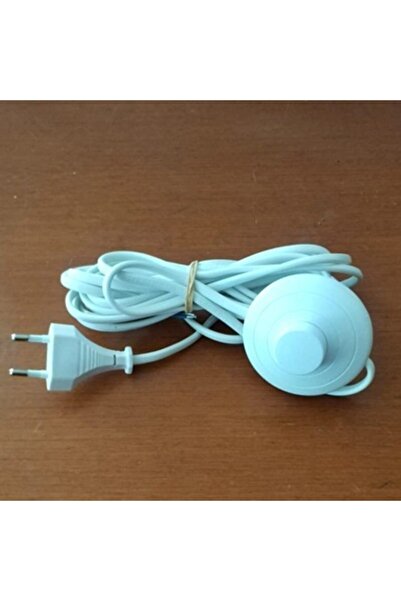 marketcik 4 Metre Beyaz Renk Yer Puar Aç Kapa Anahtarlı Fişli Abajur Lambader Kablosu