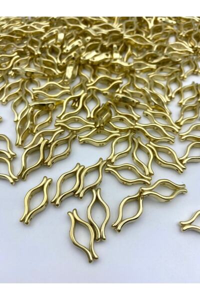 Hedef Bijuteri 100 Adet Plastik Gold Renkli Metalize Dudak Aparatı,takı Yapım...