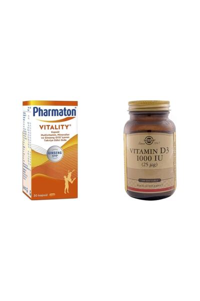 Pharmaton 30 Kapsül Multivitamin + Solgar Vitamin D3 1000 Iu 100 Kapsül