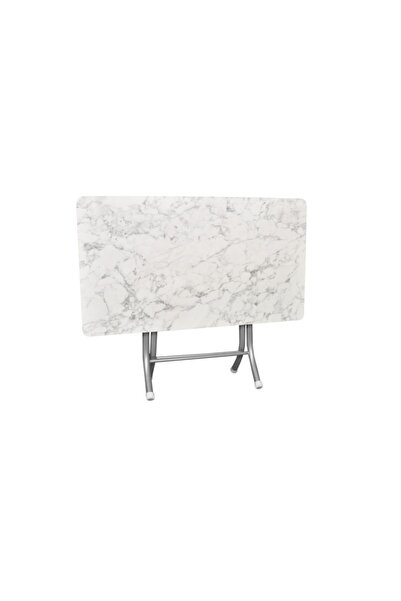 aldagelsin Beyaz Mermer Desenli Katlanabilir Masa (60*110)