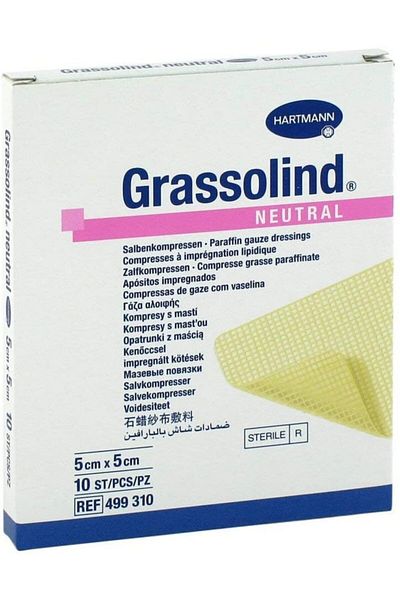 Hartmann Grassolind 5X5 cm Vaseline Wound Care Cover - Pack of 10