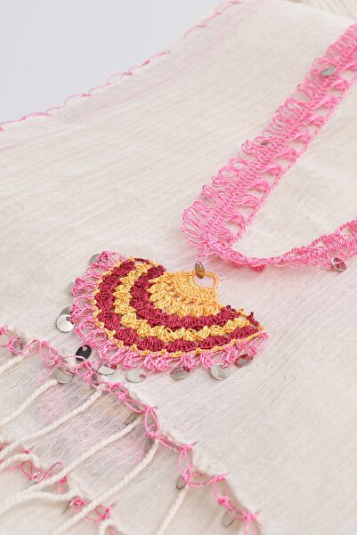 Dosimira Рожевий шарф ручної роботи з бавовни