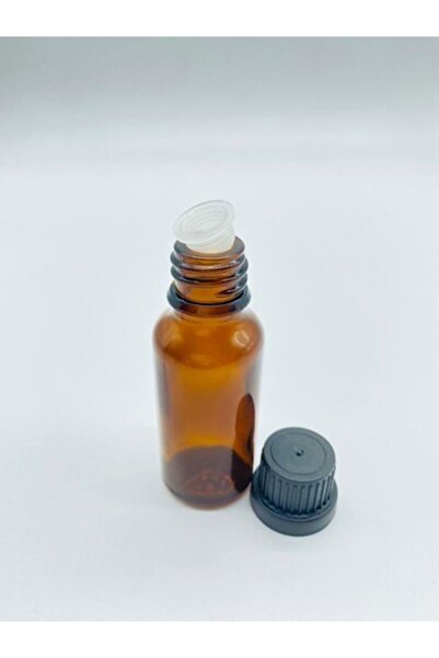 CAMBURADA CAMGEN 20ml Cam Amber Şişe Düz Kapak Kör Tıpalı (10 Adet)