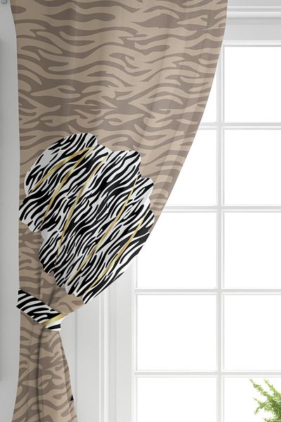 Realhomes Modern Digital Printed Background Curtain with Women's Black Design on Double Wing Mink Backdrop