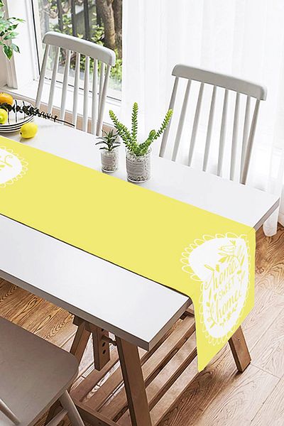 Realhomes Alergăr decorativ din piele de căprioară cu imprimare digitală Home Sweet Home